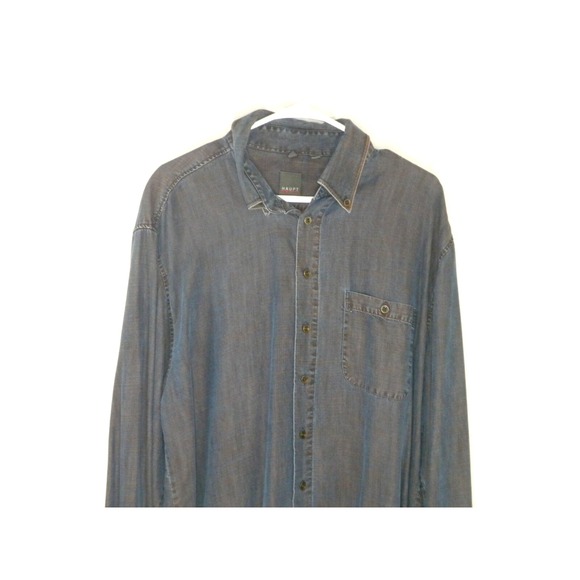 Haupt Germany Shirt Mens XL Blue Tinted Denim Chambray Button Down Long Sleeve - Picture 4 of 14